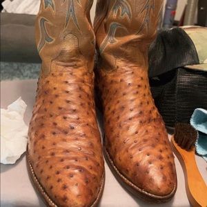 Mens Justin full quill ostrich cowboy boots